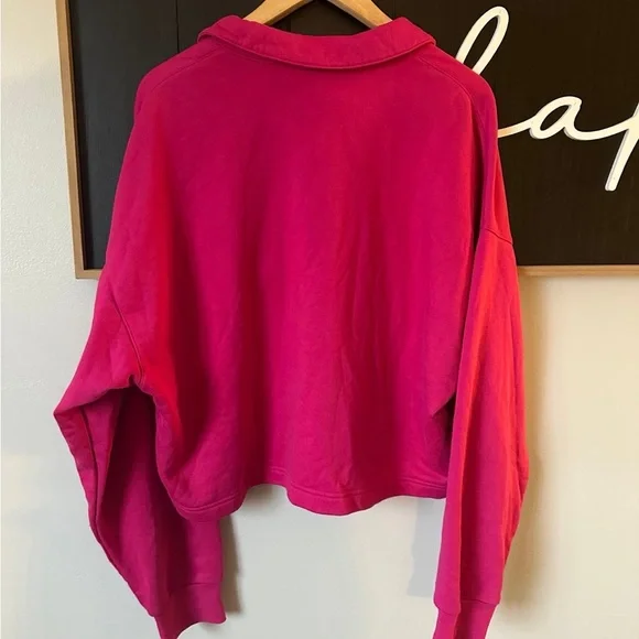 Alo Yoga Women's Pink Henley Pullover Top Large - Picture 4 of 4